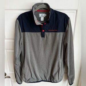 Southern Tide Navigational Fleece Pullover in Steel Grey Size Medium